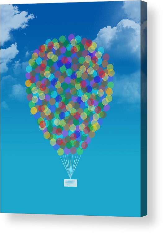 Hot Air Balloon Acrylic Print featuring the digital art Hot air balloon #1 by Aged Pixel
