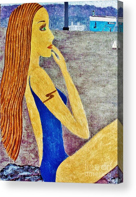Jasna Gopic Acrylic Print featuring the painting Lady #2 by Jasna Gopic