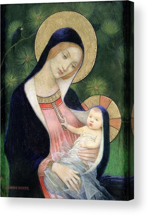 Marianne Stokes (austrian Acrylic Print featuring the painting Madonna of the Fir Tree #1 by MotionAge Designs