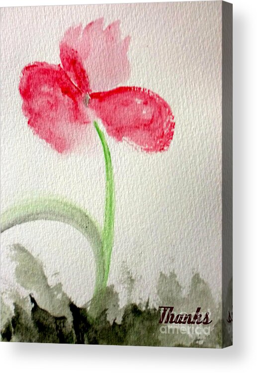 Thank You Card Acrylic Print featuring the painting Merci #1 by Trilby Cole