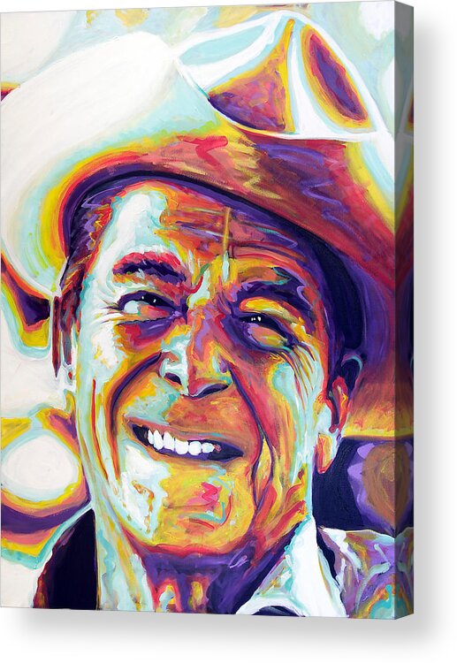 Portrait Acrylic Print featuring the painting The Gipper by Steve Gamba