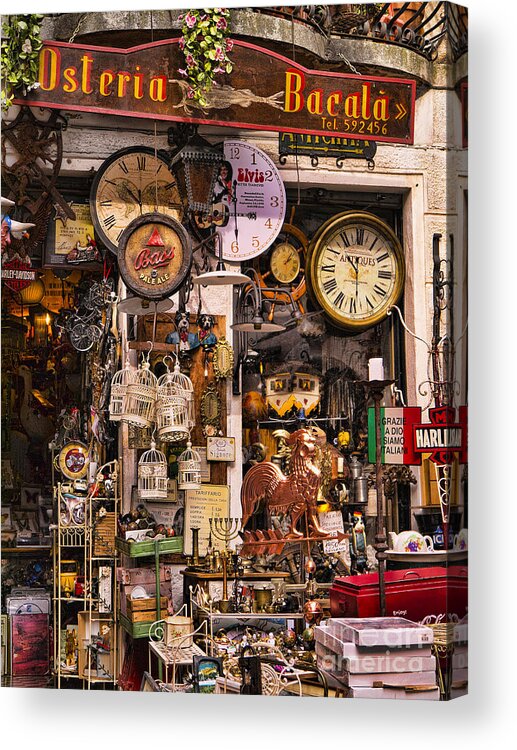 Malcesine Acrylic Print featuring the photograph Time waits for no man #1 by Brenda Kean