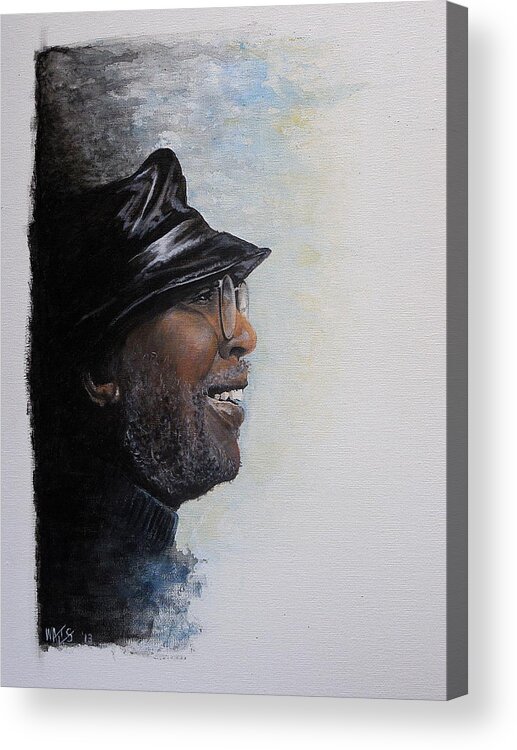 Curtis Mayfield Acrylic Print featuring the painting Train A Coming - Curtis Mayfield by William Walts