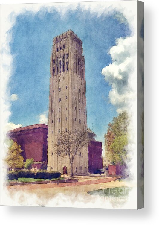 Clock Tower Acrylic Print featuring the photograph University of Michigan Clock Tower 2 #1 by Phil Perkins