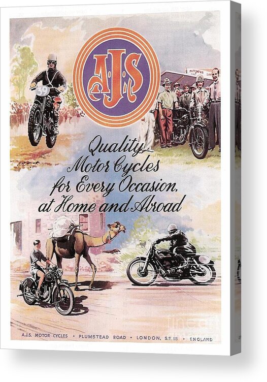 Vintage Acrylic Print featuring the photograph Vintage Motorcycle by Action