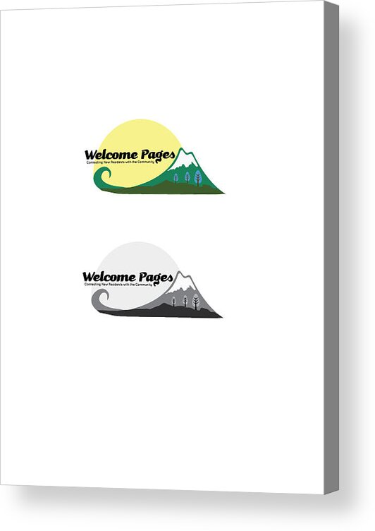 Welcome Pages Acrylic Print featuring the digital art Welcome Pages logo #1 by Teri Schuster