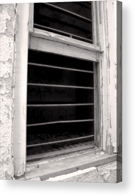 Window Acrylic Print featuring the photograph Windows Black and white by Cathy Anderson