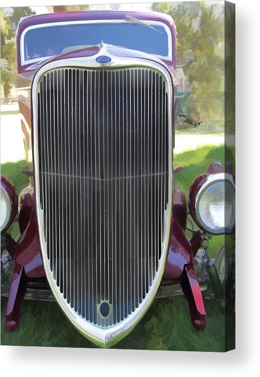1933 Ford Acrylic Print featuring the photograph 1933 Ford Grille by Ron Roberts