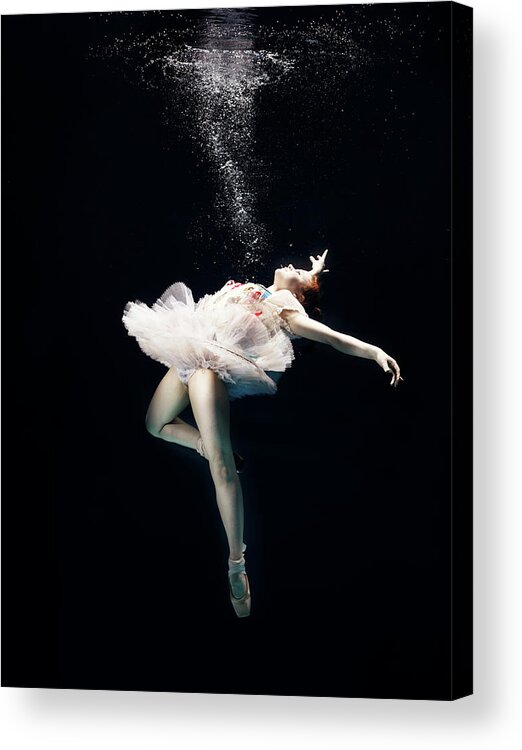 Ballet Dancer Acrylic Print featuring the photograph Ballet Dancer Underwater #2 by Henrik Sorensen