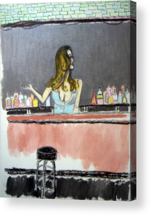 Bartender Acrylic Print featuring the painting Bartender #2 by Culture Cruxxx