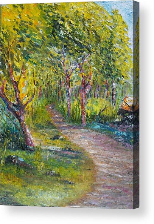 Path Acrylic Print featuring the painting Coastal Path #2 by Conor Murphy