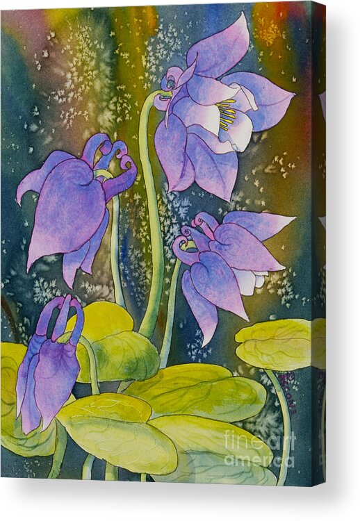 Columbine Acrylic Print featuring the painting Columbine #1 by Teresa Ascone