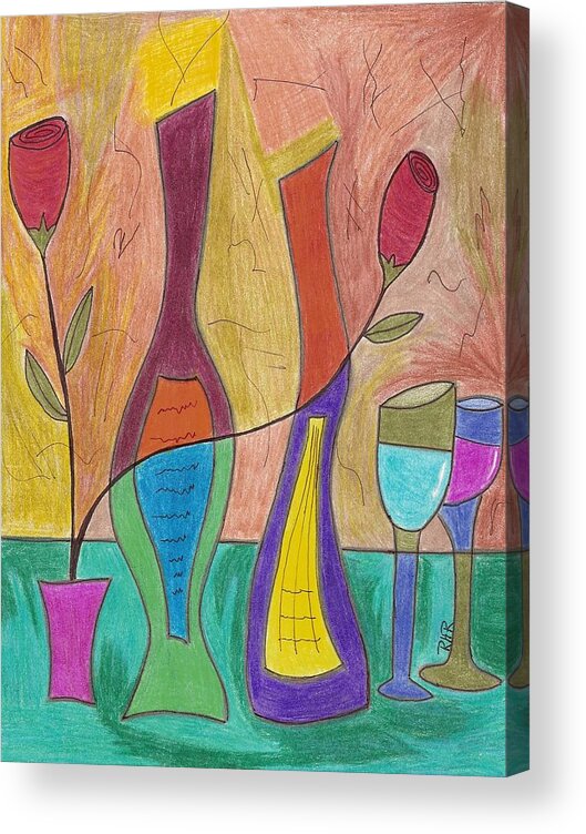 Pop Art Acrylic Print featuring the drawing 2 Each by Ray Ratzlaff