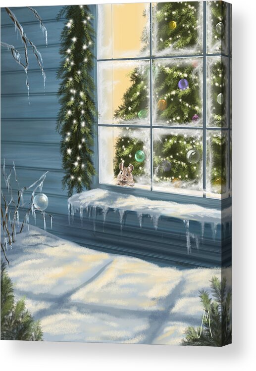 Christmas Acrylic Print featuring the painting Waiting... #1 by Veronica Minozzi