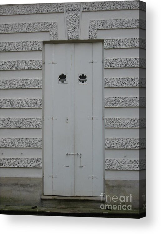White Acrylic Print featuring the photograph White Door #1 by Nora Boghossian