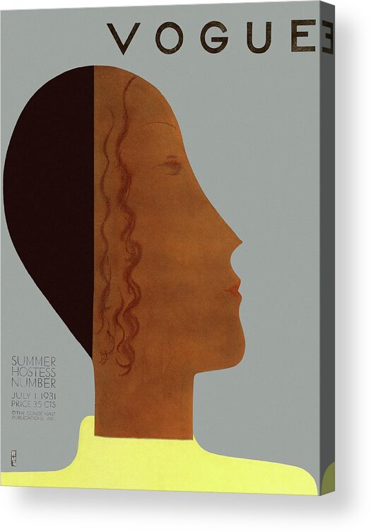 Illustration Acrylic Print featuring the photograph A Vintage Vogue Magazine Cover Of A Woman #22 by Eduardo Garcia Benito