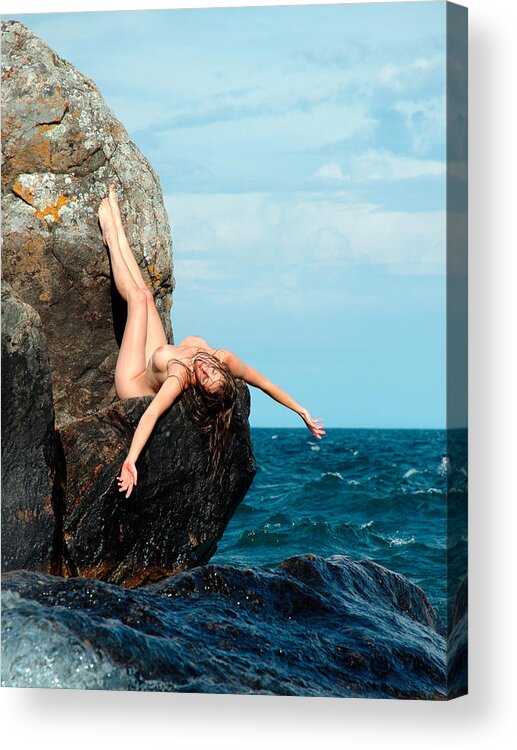 Mila Acrylic Print featuring the photograph 2398 Lake Superior Nude by Chris Maher