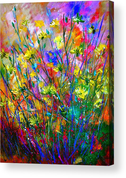 Flowers Acrylic Print featuring the painting Wild Flowers #3 by Pol Ledent