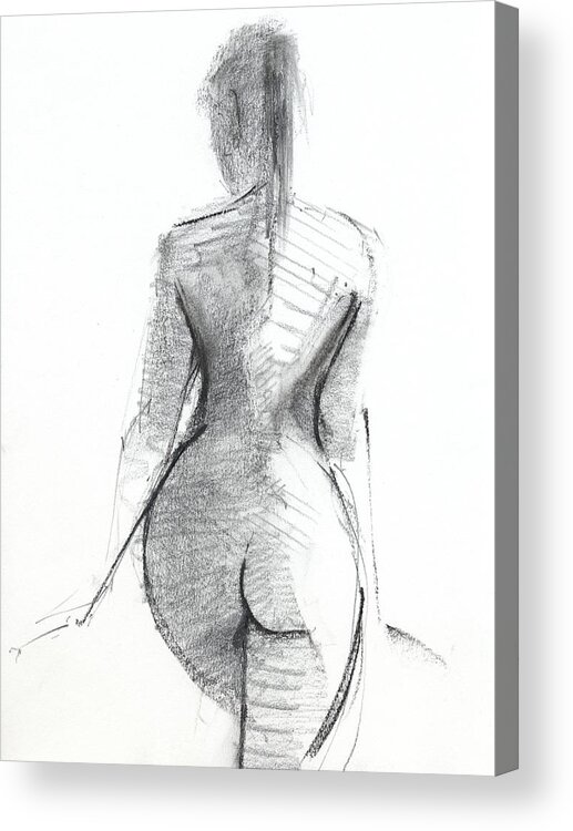 Drawing Acrylic Print featuring the drawing Untitled #483 by Chris N Rohrbach