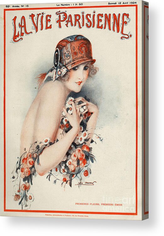 Covers Acrylic Print featuring the drawing La Vie Parisienne 1924 1920s France #47 by The Advertising Archives