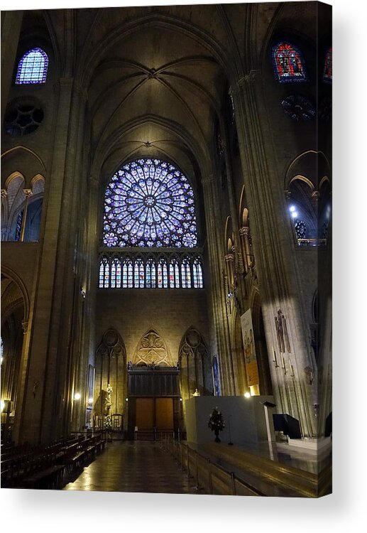 Paris Acrylic Print featuring the photograph Architectural Artwork Within Notre Dame In Paris France #6 by Rick Rosenshein