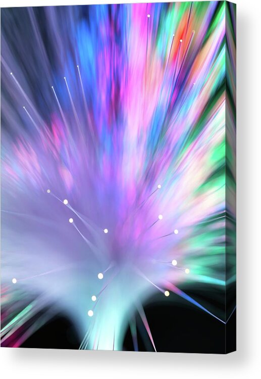 Optical Fibre Acrylic Print featuring the photograph Optical Fibres #6 by Tek Image/science Photo Library