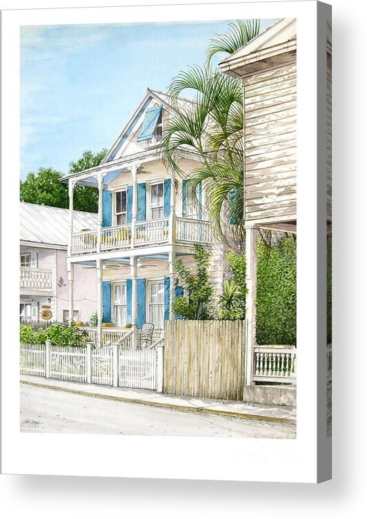 Street Scene Acrylic Print featuring the painting 704 Caroline Street by Bob George