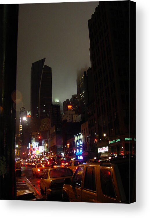 Fine Art Photograph Acrylic Print featuring the photograph 8th Ave before New York Times building by Mieczyslaw Rudek