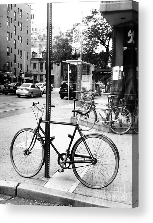 A Bike In Nyc Acrylic Print featuring the photograph A bike in NYC by Robin Coaker