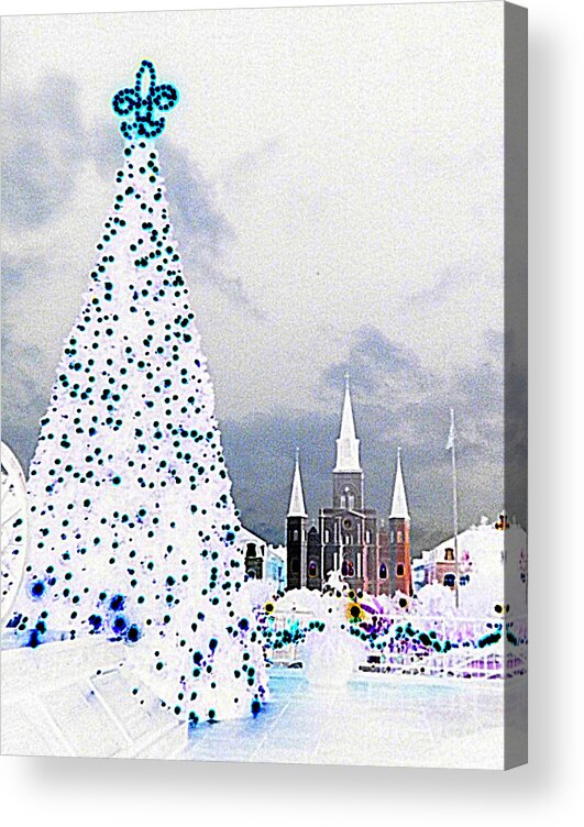 Nola Acrylic Print featuring the photograph New Orleans Creole Christmas St. Louis Cathedral at Jackson Square by Michael Hoard