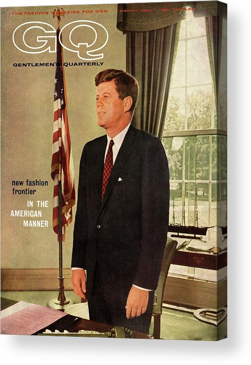 Political Acrylic Print featuring the photograph A Gq Cover Of President John F. Kennedy by David Drew Zingg