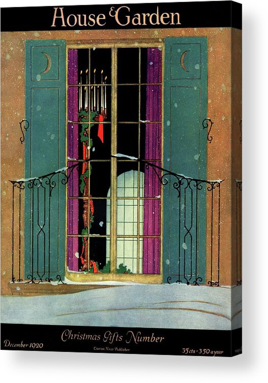 Illustration Acrylic Print featuring the photograph A House And Garden Cover Of A Christmas by Harry Richardson