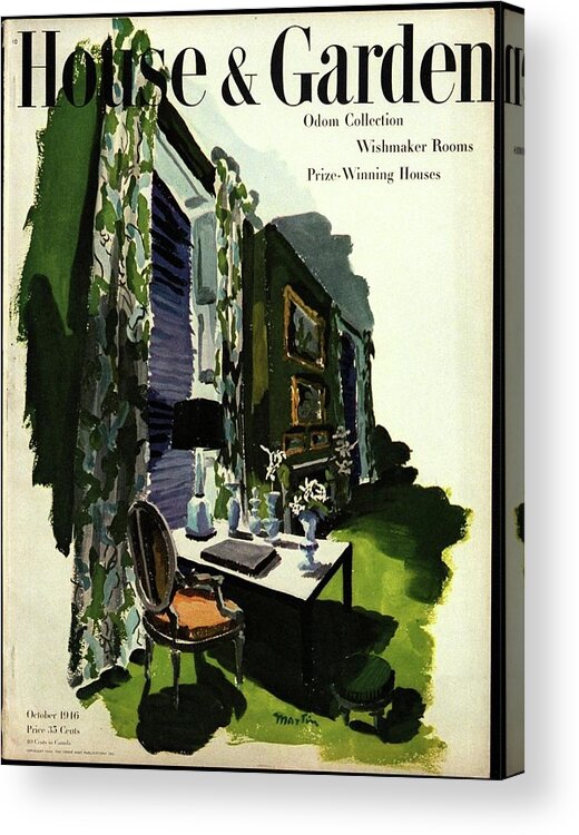 Illustration Acrylic Print featuring the photograph A House And Garden Cover Of A Living Room by Tom Martin