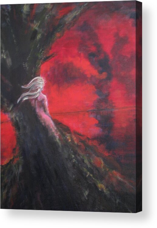 Figure Of A Woman Acrylic Print featuring the painting A Long Long Time by Patricia Kanzler