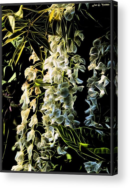 Flowers Acrylic Print featuring the painting A String Of Mystical Flowers by Jon Volden