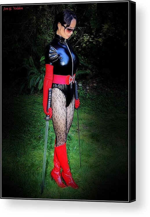 Fantasy Acrylic Print featuring the photograph A thoughtful superhero by Jon Volden