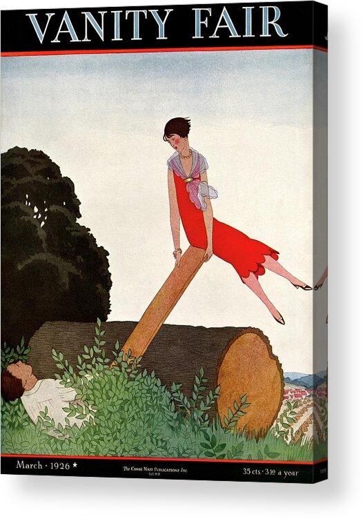 Illustration Acrylic Print featuring the photograph A Vanity Fair Cover Of A Couple On A Seesaw by Andre E. Marty