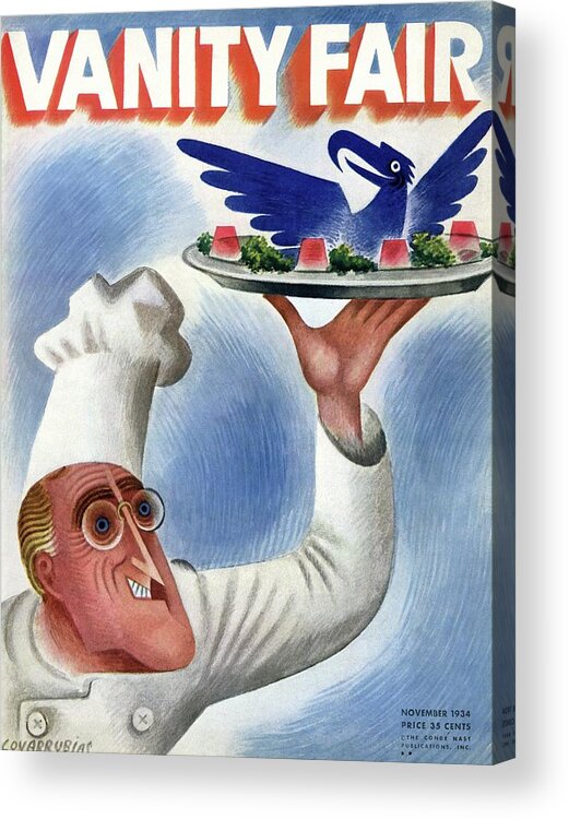 Illustration Acrylic Print featuring the photograph A Vanity Fair Cover Of Roosevelt At Thanksgiving by Miguel Covarrubias