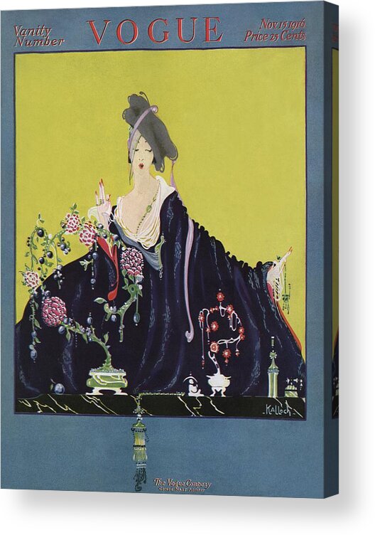 Illustration Acrylic Print featuring the photograph A Vogue Cover Of A Woman At A Vanity by Robert Kalloch