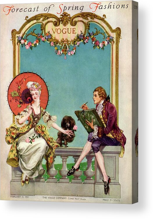 Illustration Acrylic Print featuring the photograph A Vogue Cover Of An 18th Century Couple by Frank X. Leyendecker