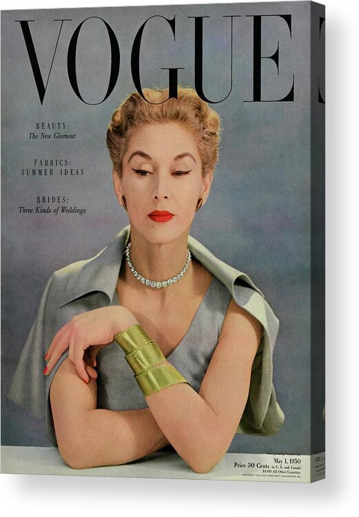 One Person Acrylic Print featuring the photograph A Vogue Magazine Cover Of Lisa Fonssagrives by John Rawlings