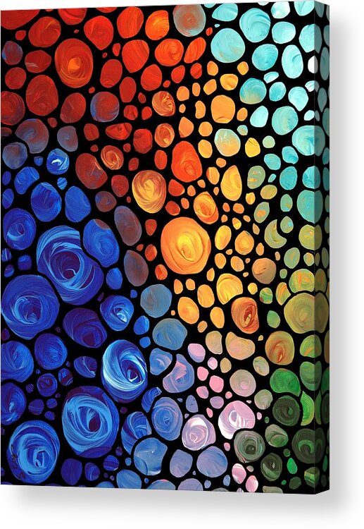 Abstract Acrylic Print featuring the painting Abstract 1 - Colorful Mosaic Art - Sharon Cummings by Sharon Cummings