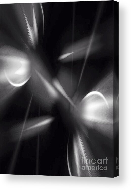 Abstract Acrylic Print featuring the digital art Abstract Black and White by Gayle Price Thomas