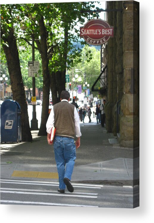 Seattle Acrylic Print featuring the photograph Afternoon Business Afternoon Stroll by David Trotter