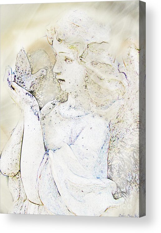 Angle Acrylic Print featuring the digital art Angle with dove photoart II by Debbie Portwood