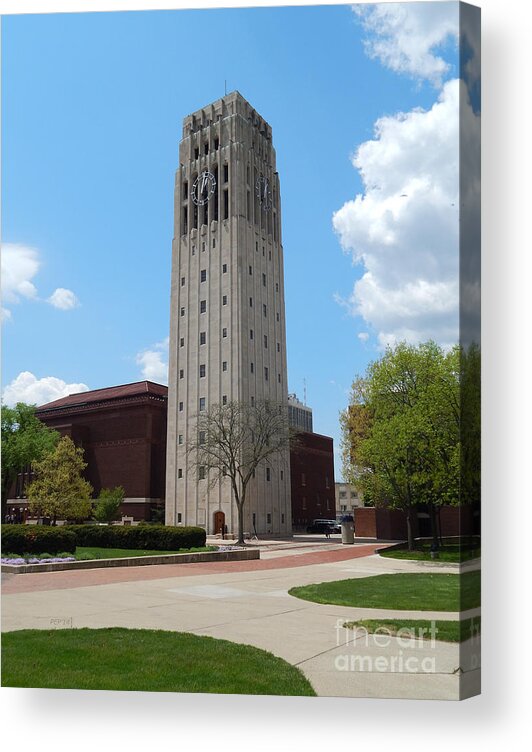 Ann Arbor Acrylic Print featuring the photograph Ann Arbor Michigan Clock Tower by Phil Perkins