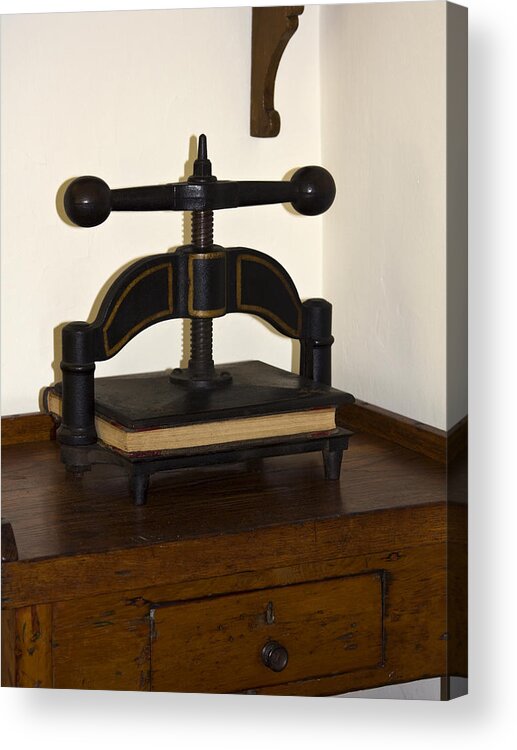 Antique Paper Copier Acrylic Print featuring the photograph Antique Paper Copier by Sally Weigand