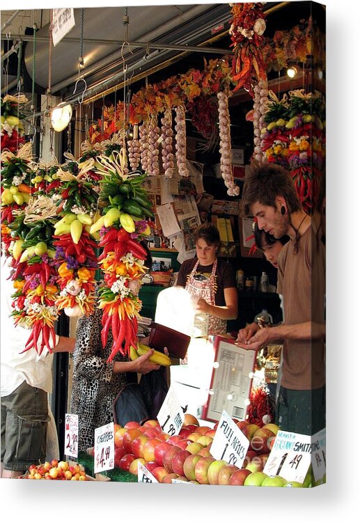 pike Place Market Acrylic Print featuring the photograph At The Market by Chris Anderson