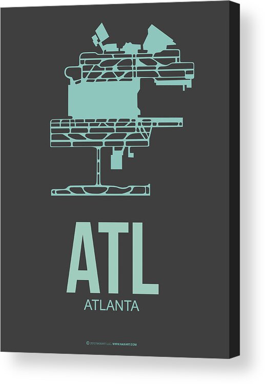 Atlanta Acrylic Print featuring the digital art ATL Atlanta Airport Poster 2 by Naxart Studio