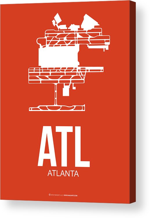 Atlanta Acrylic Print featuring the digital art ATL Atlanta Airport Poster 3 by Naxart Studio